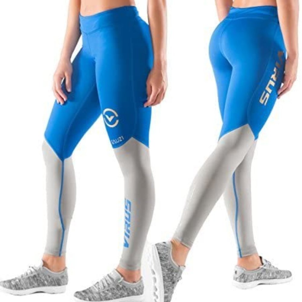 Virus Blue/Silver Compression Leggings